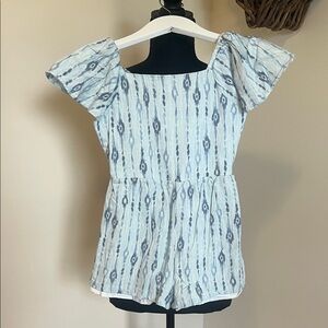 Stylish Blue Patterned one piece short NWOT
